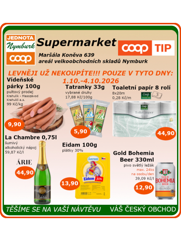 COOP Jednota Nymburk Supermarket leták