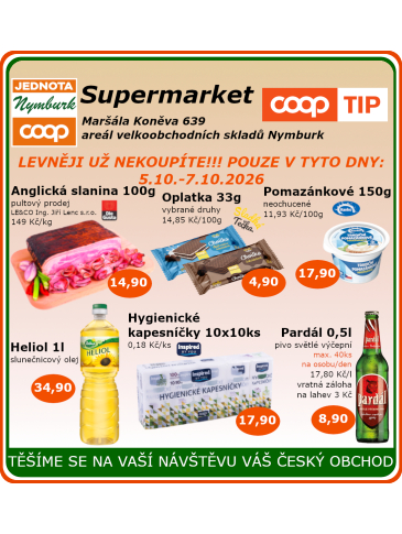 COOP Jednota Nymburk Supermarket leták