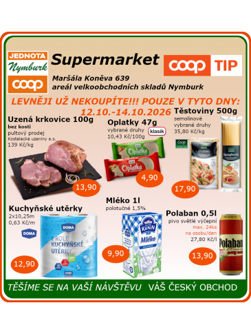 COOP Jednota Nymburk Supermarket leták