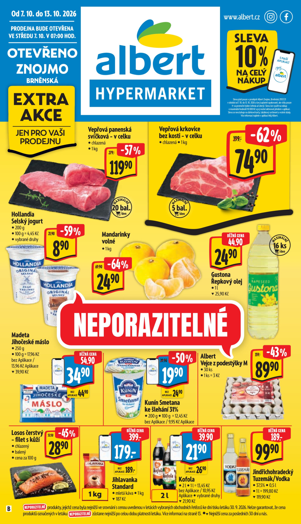 Leták Albert Hypermarket leták - Znojmo, Brněnská - strana 1