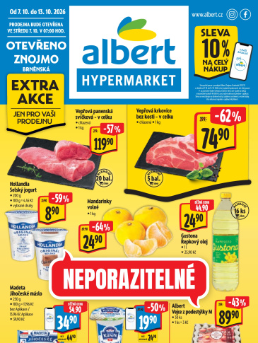 Albert Hypermarket leták - Znojmo, Brněnská
