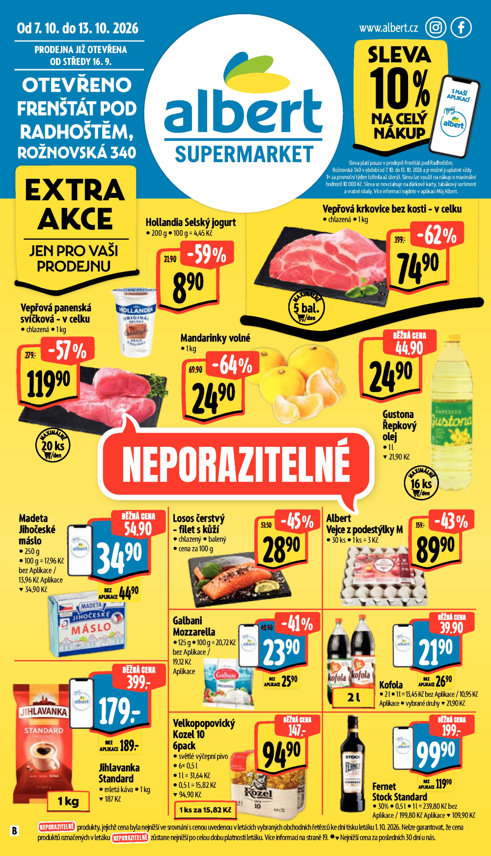 Leták Albert Supermarket leták - Frenštát pod Radhoštěm, Rožnovská - strana 1