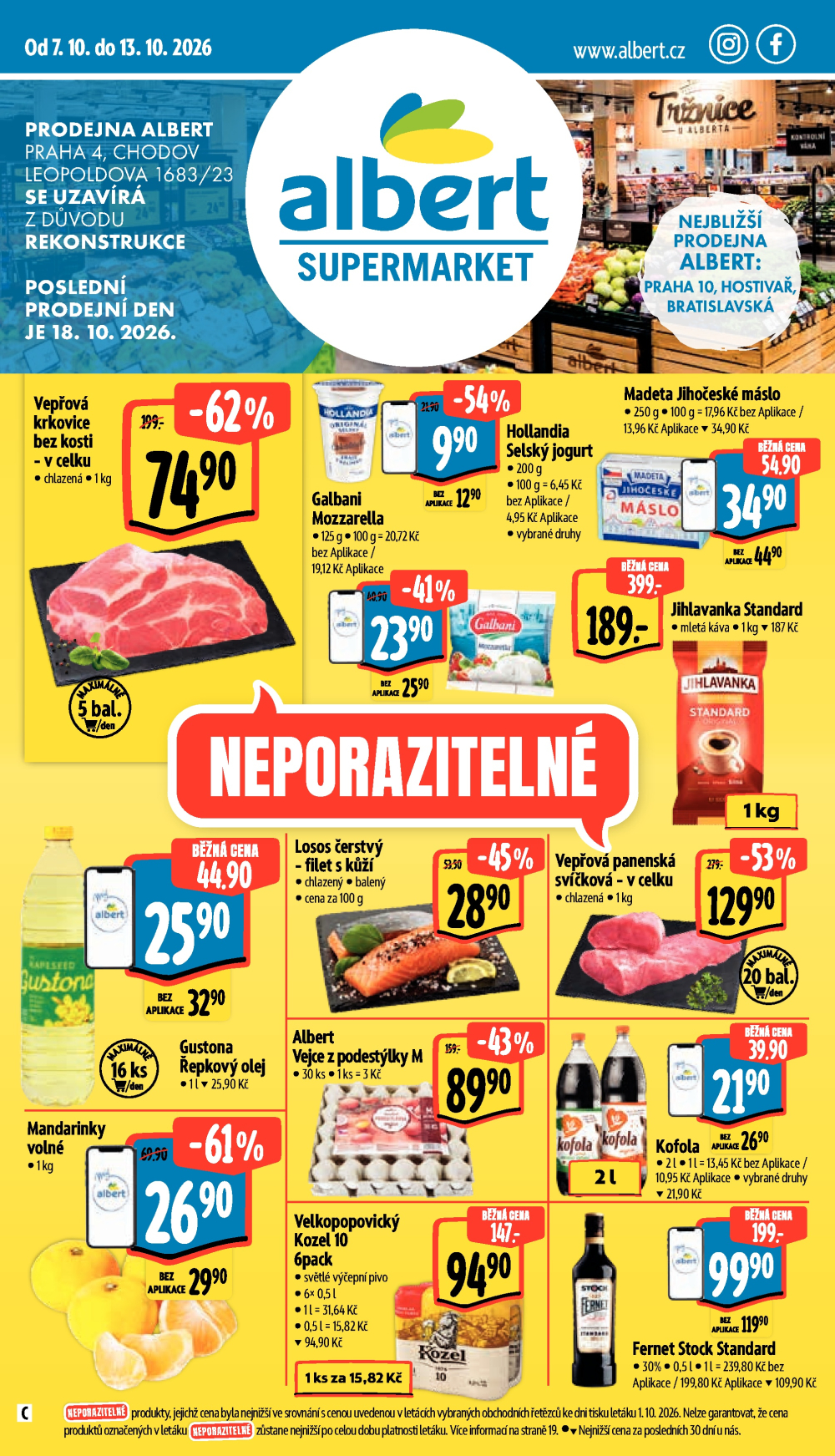 Leták Albert Supermarket leták - Praha 4, Leopoldova - strana 1