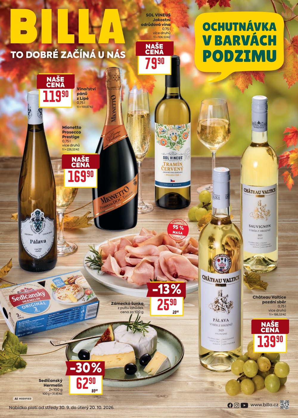 Leták BILLA leták - Podzimní nápoje - strana 1