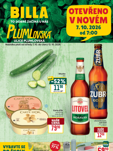 BILLA leták - Prostějov, Plumlovská
