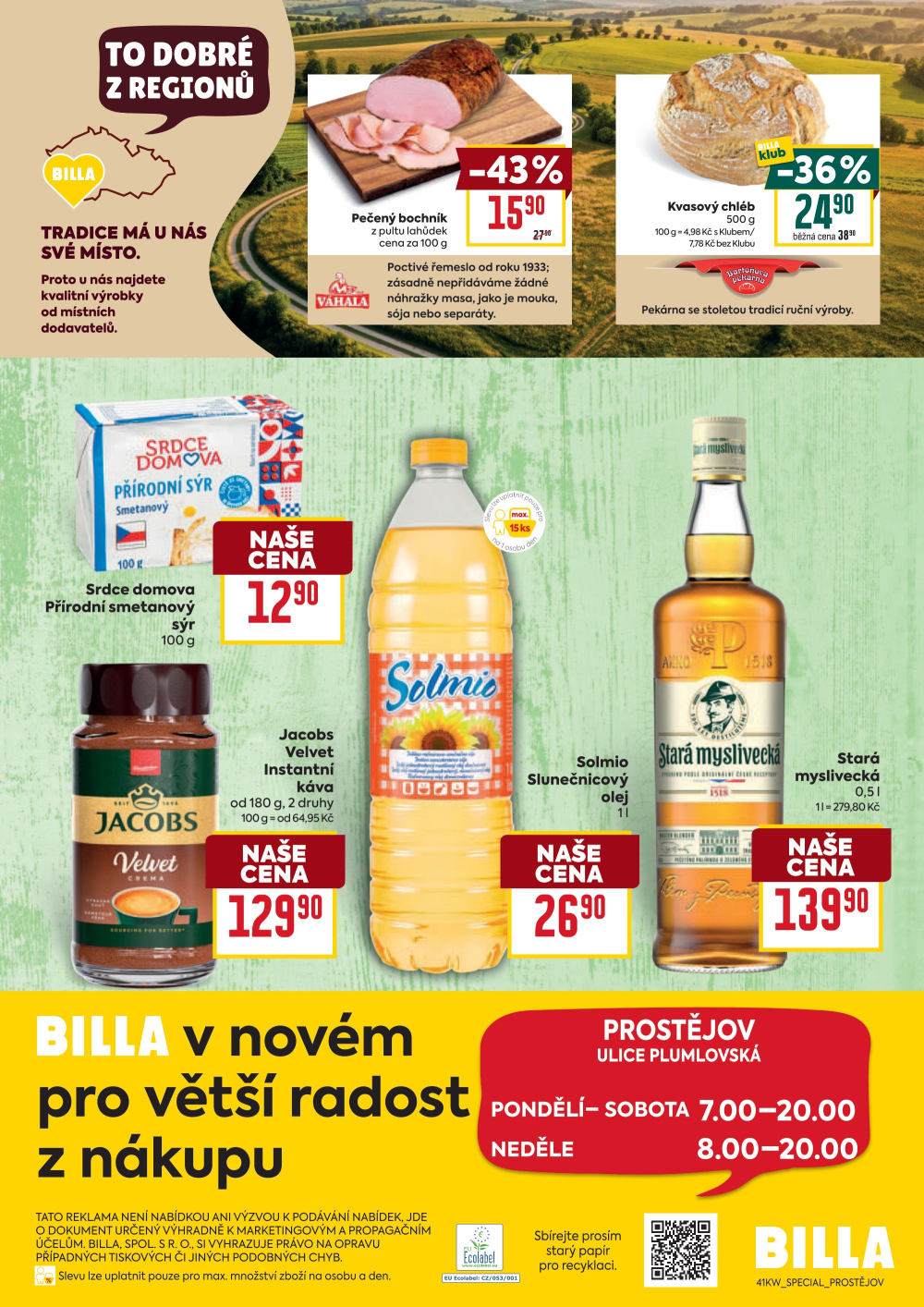 Leták BILLA leták - Prostějov, Plumlovská - strana 2