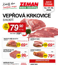 Akční leták ZEMAN maso - uzeniny 