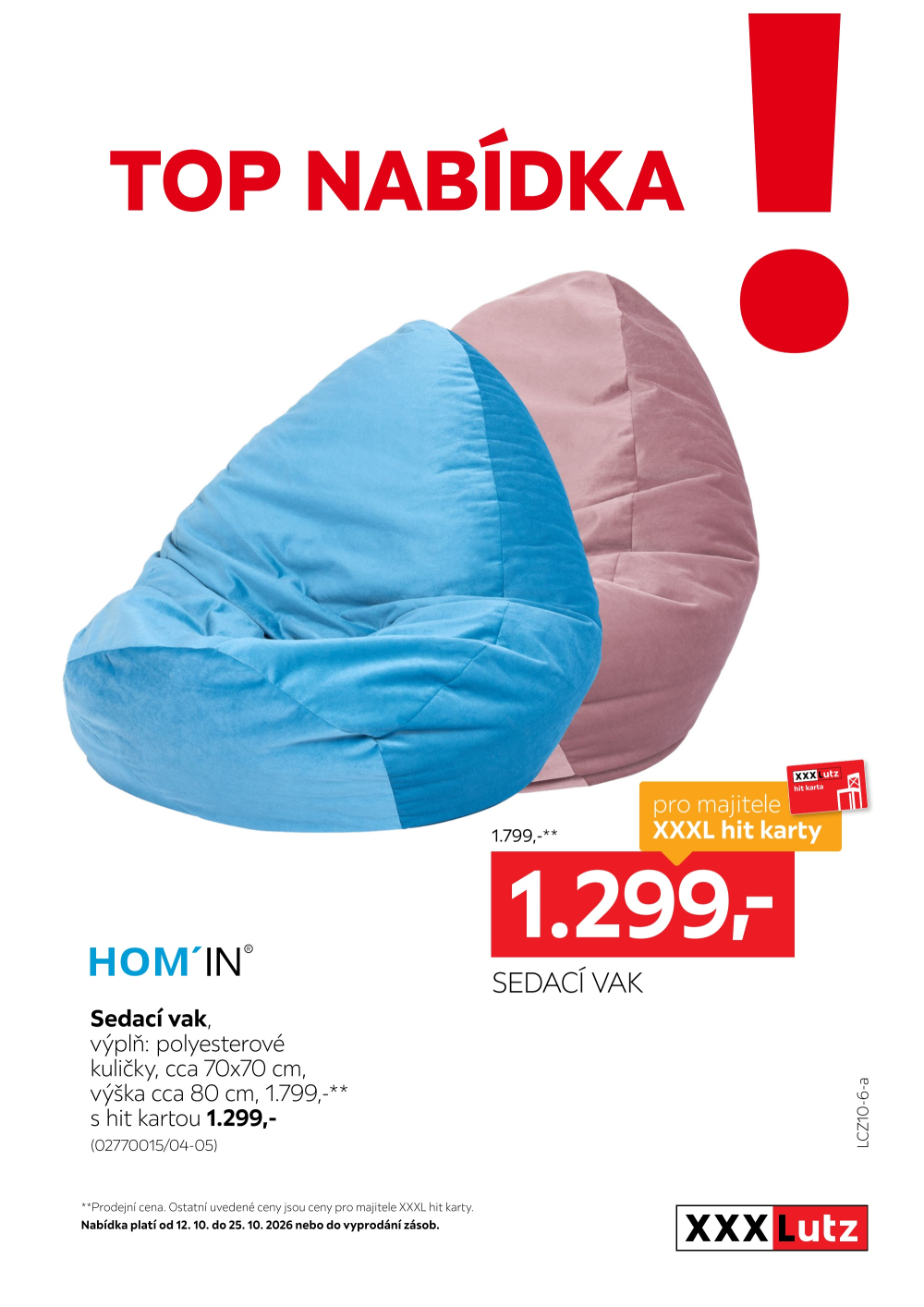 Leták XXXLutz leták - TOP nabídka Sedací vak - strana 1