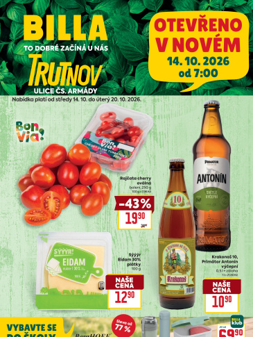 BILLA leták - Trutnov, Československé armády