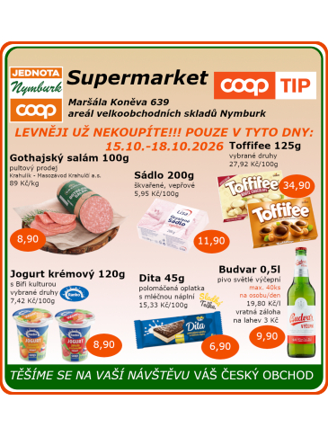 COOP Jednota Nymburk Supermarket leták