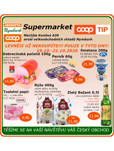 COOP Jednota Nymburk Supermarket leták