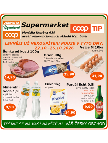 COOP Jednota Nymburk Supermarket leták