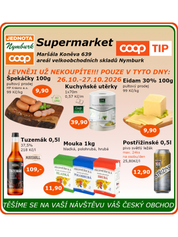 COOP Jednota Nymburk Supermarket leták
