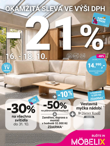 Möbelix leták - Sleva ve výši DPH