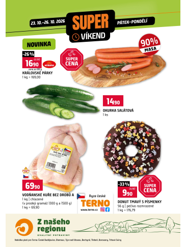 Terno leták - Víkendovka České Budějovice, Olomouc, Týn nad Vltavou, Bechyně, Třeboň, Borovany, Trhové Sviny