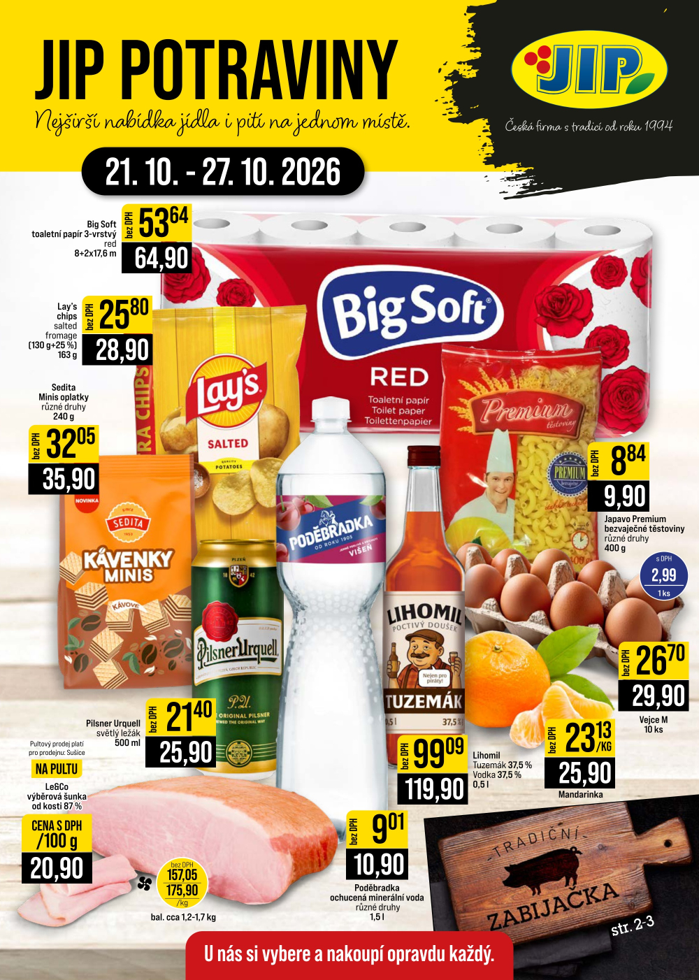Leták JIP leták CC Cash & Carry - České Budějovice, Most, Náchod, Svoboda nad Úpou, Sušice - strana 1