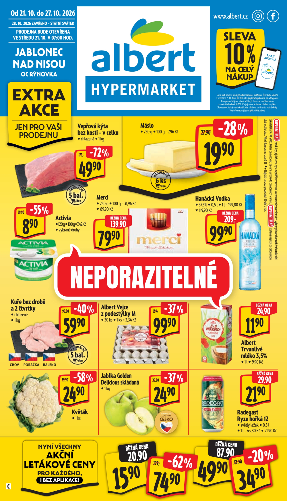Leták Albert Hypermarket leták - Jablonec nad Nisou, OC Rýnovka - strana 1