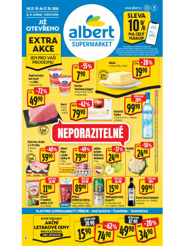 Albert Supermarket leták - Příbor, Smetanova a Šumperk, Temenická