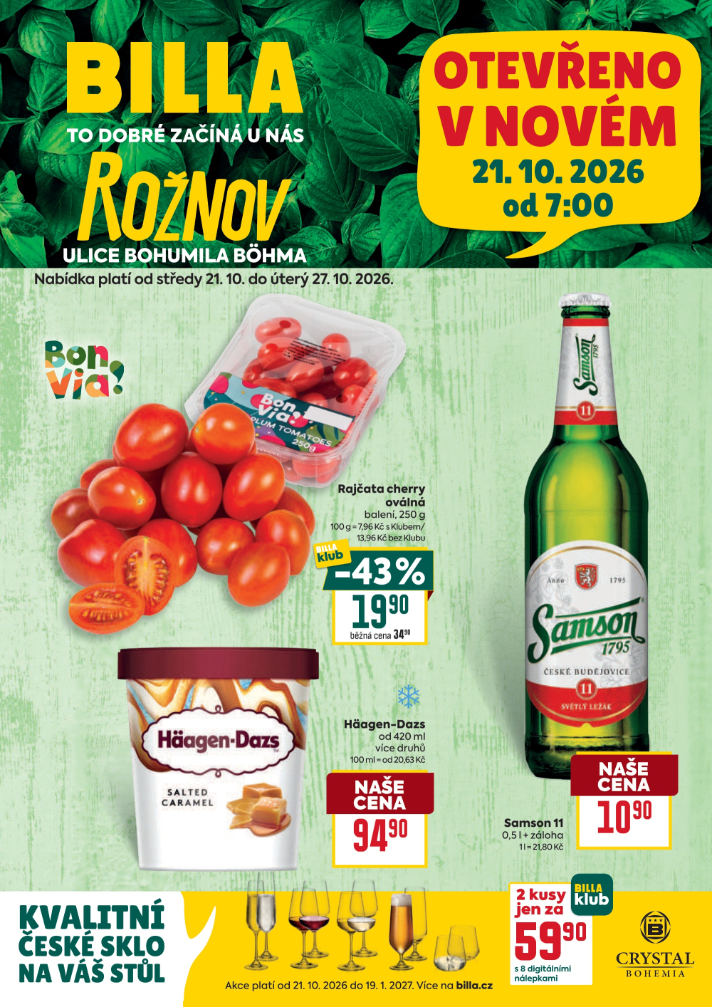Leták BILLA leták - České Budějovice, Bohumila Böhma - strana 1