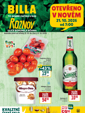 BILLA leták - České Budějovice, Bohumila Böhma