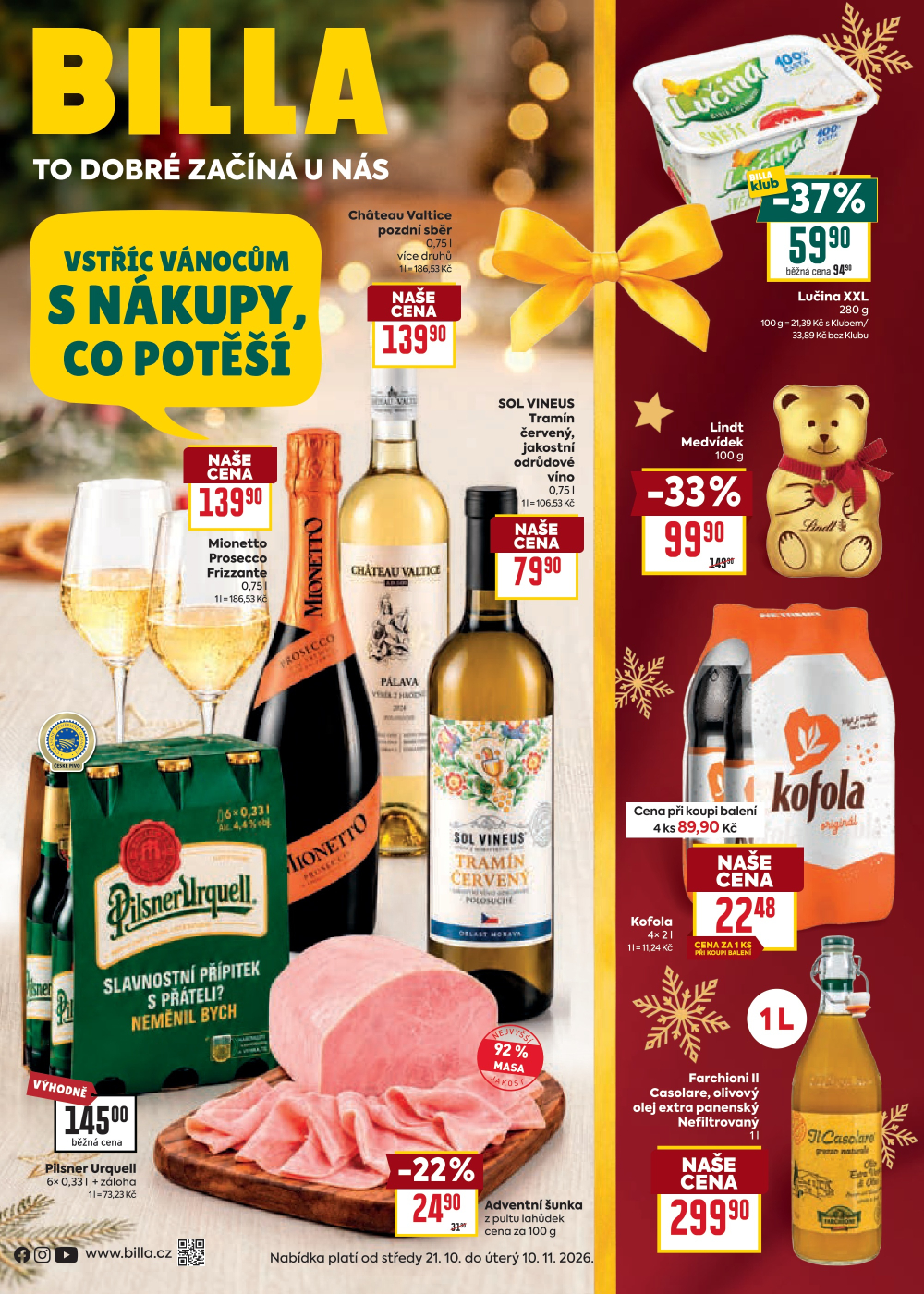 Leták BILLA  leták - Vstříc Vánocům s nákupy, co potěší - strana 1