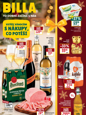 BILLA  leták - Vstříc Vánocům s nákupy, co potěší