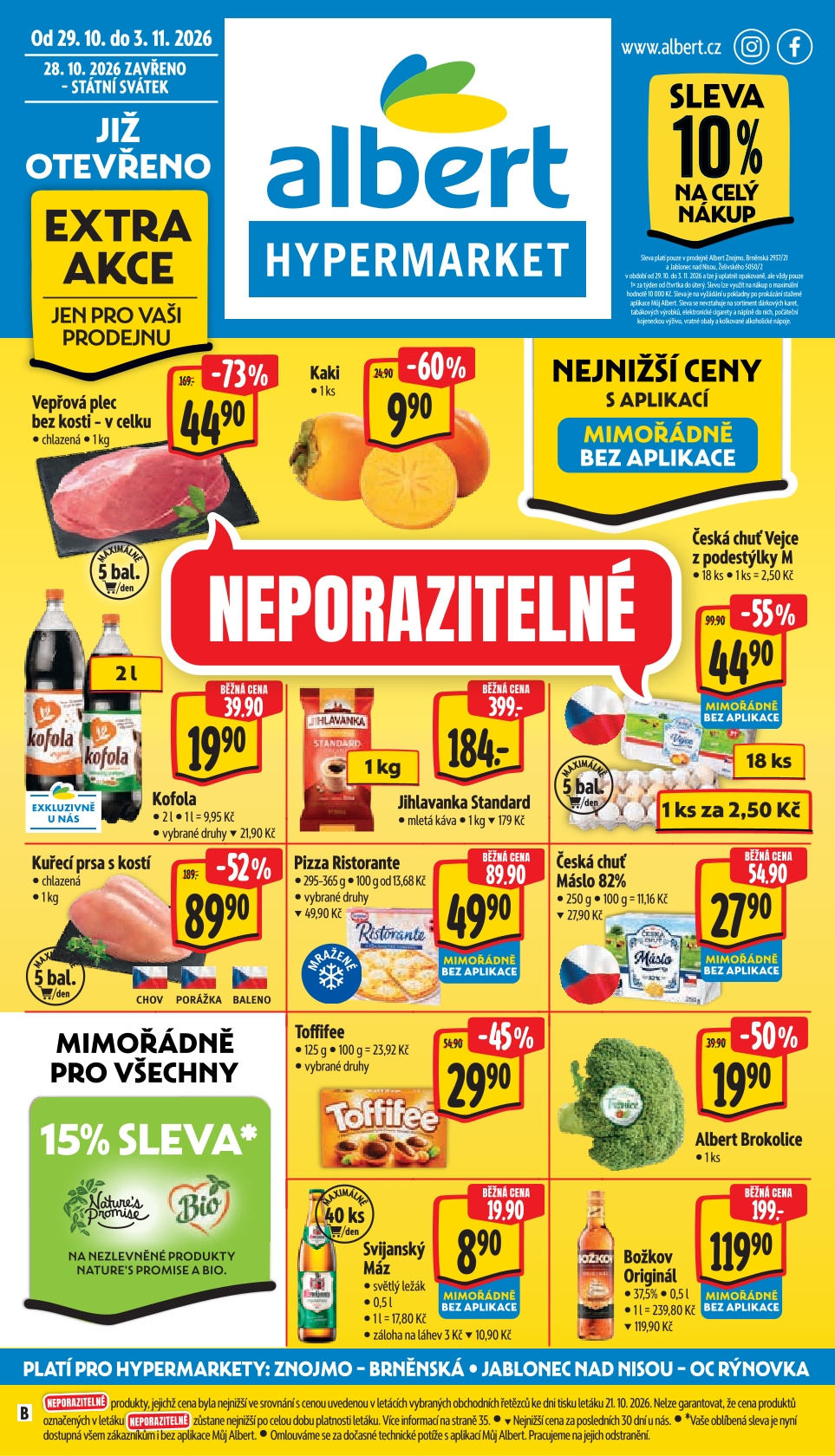 Leták Albert Hypermarket leták - Jablonec nad Nisou, OC Rýnovka - strana 1