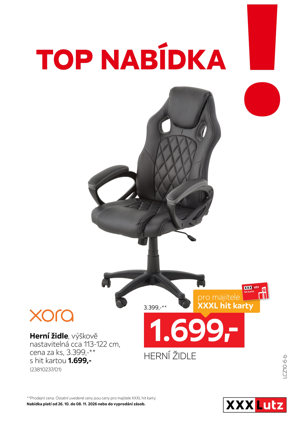 Leták XXXLutz leták - TOP nabídka Herní židle - strana 1