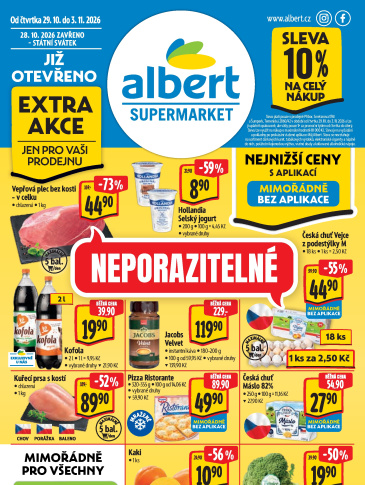 Albert Supermarket leták - Příbor, Smetanova a Šumperk, Temenická