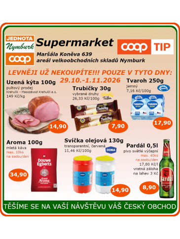 COOP Jednota Nymburk Supermarket leták